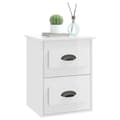 Miniatyrbild 6 av 11: The Living Store Väggmonterade sängbord 2 st vit högglans 41,5x36x53cm -  Nattduksbord