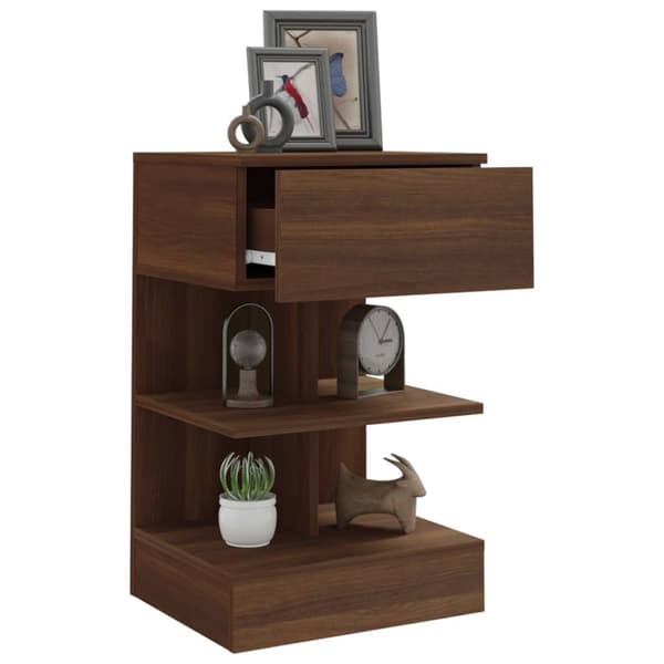 The Living Store sengebord 40x35x65 cm konstrueret træ brun egetræsfarve - Natborde