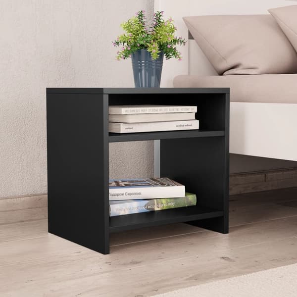 The Living Store sengeskab 40 x 30 x 40 cm spånplade sort -  Natborde