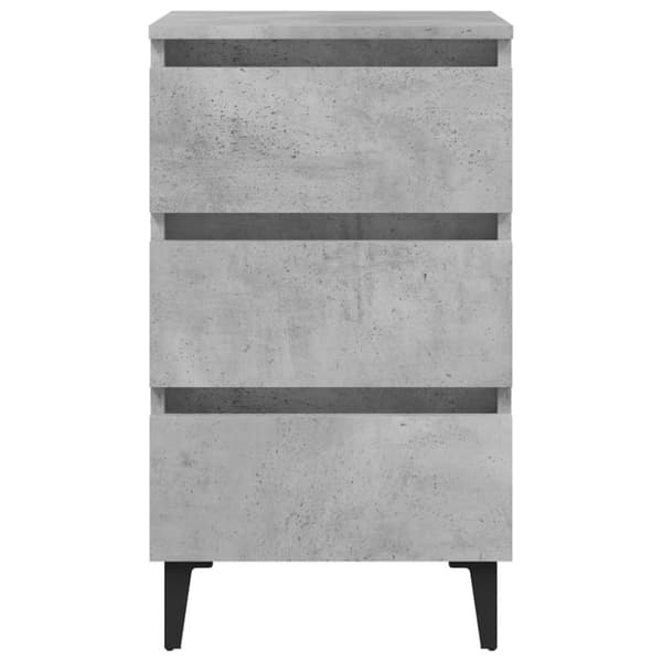 The Living Store sengeskab m. metalben 40x35x69 cm betongrå -  Natborde