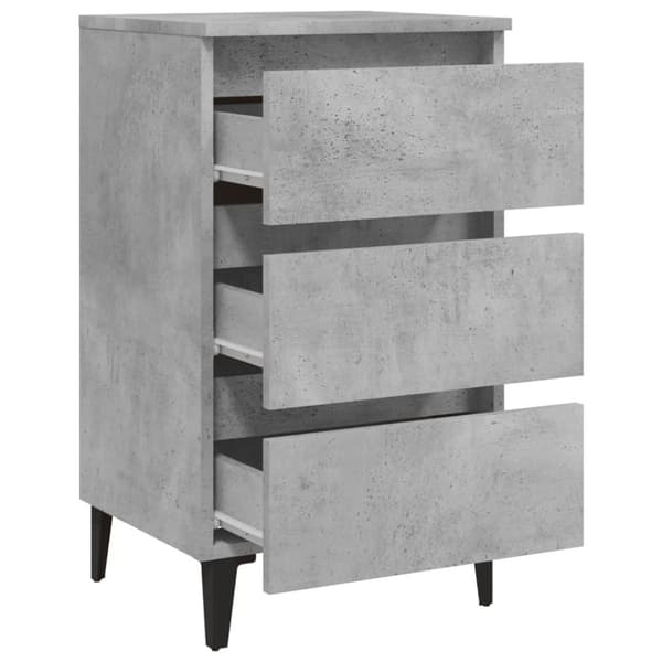 The Living Store sengeskab m. metalben 40x35x69 cm betongrå - Natborde