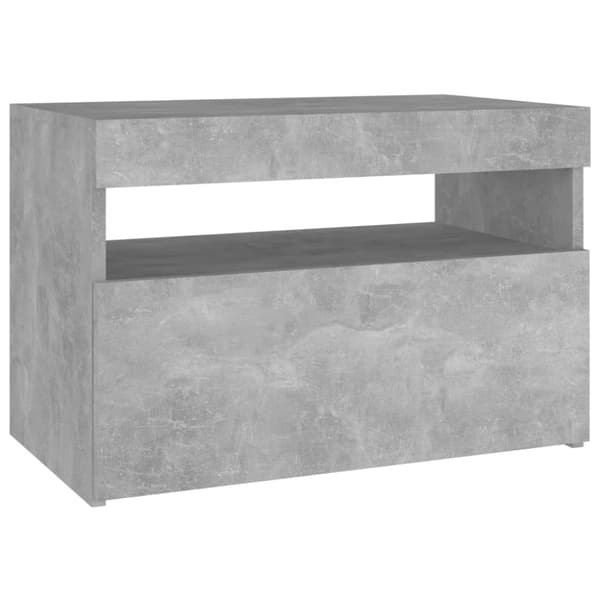 The Living Store Yöpöytä LED-valoilla 2 kpl betoninharmaa 60x35x40 cm - Yöpöydät
