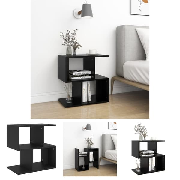 The Living Store sengeskab 50x30x51,5 cm spånplade sort -  Natborde