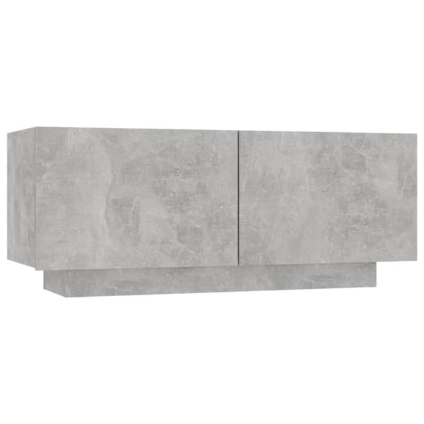 The Living Store sengeskab 100x35x40 cm konstrueret træ betongrå - Natborde