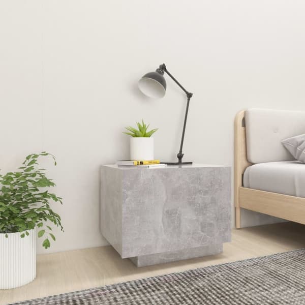 The Living Store sengeskab 100x35x40 cm konstrueret træ betongrå - Natborde