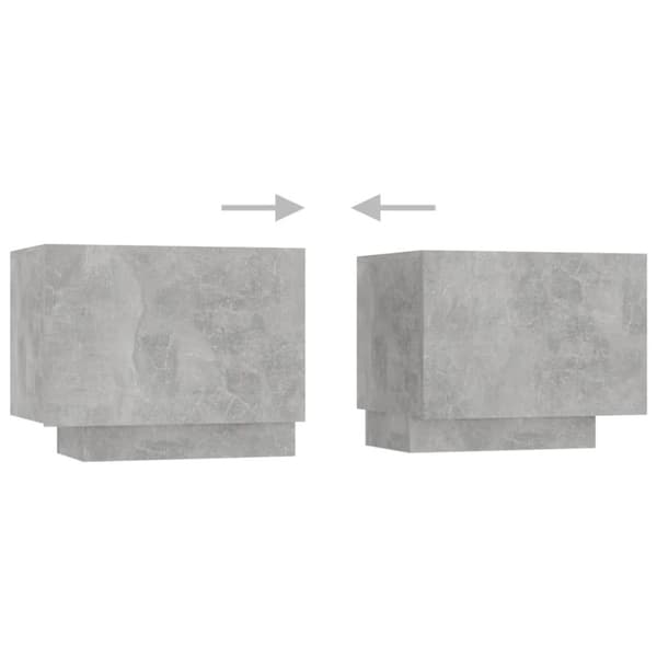 The Living Store sengeskab 100x35x40 cm konstrueret træ betongrå - Natborde