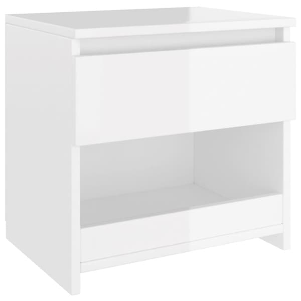 The Living Store sengeborde 2 stk. 40x30x39 cm spånplade hvid højglans - Natborde