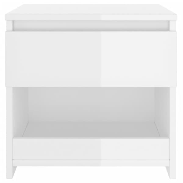 The Living Store sengeborde 2 stk. 40x30x39 cm spånplade hvid højglans - Natborde