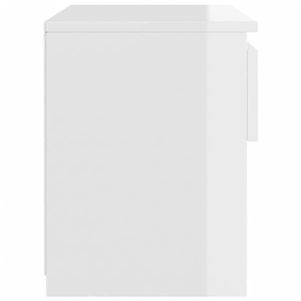 The Living Store sengeborde 2 stk. 40x30x39 cm spånplade hvid højglans - Natborde