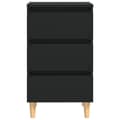 Miniatyrbillede 6 af 8: The Living Store sengeskab m. massive træben 40x35x69 cm sort -  Natborde