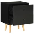Miniatyrbild 7 av 11: The Living Store Sängbord 2 st svart 40x30x50 cm massiv furu -  Nattduksbord