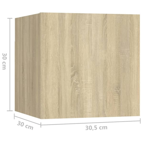 The Living Store sengeskab 30,5x30x30 cm spånplade sonoma-eg - Natborde
