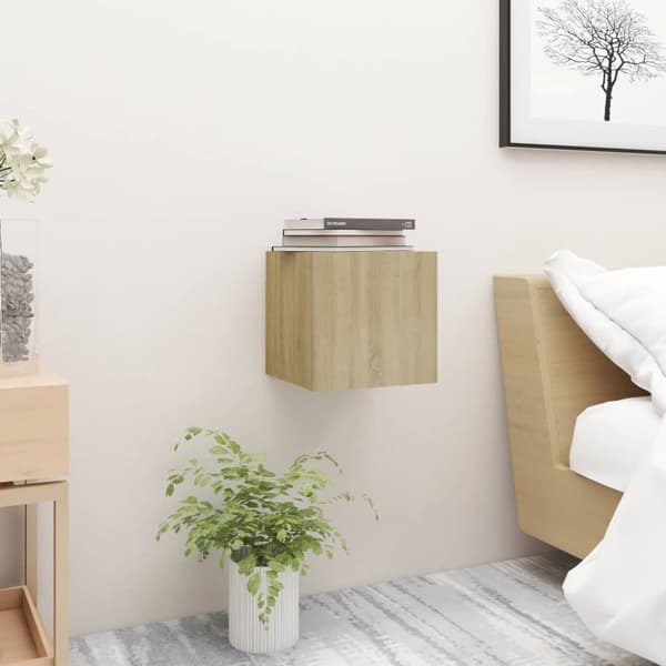 The Living Store sengeskab 30,5x30x30 cm spånplade sonoma-eg - Natborde