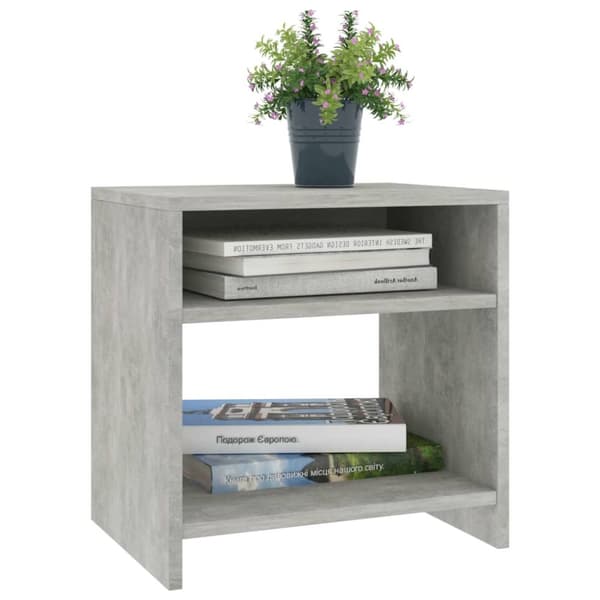 The Living Store sengebord 40x30x40 cm konstrueret træ Betongrå - Natborde