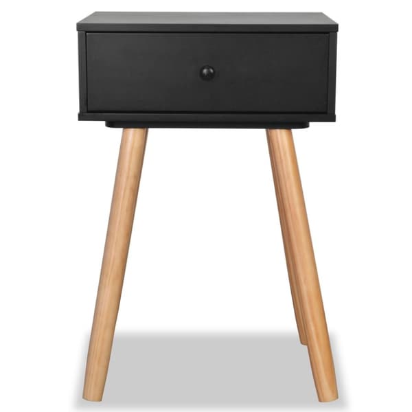 The Living Store Yöpöydät 2 kpl mänty 40x30x61 cm Musta - Yöpöydät