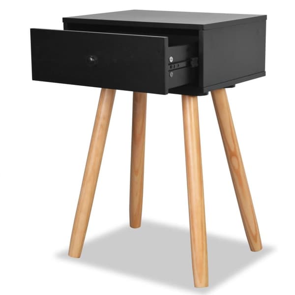 The Living Store Yöpöydät 2 kpl mänty 40x30x61 cm Musta - Yöpöydät