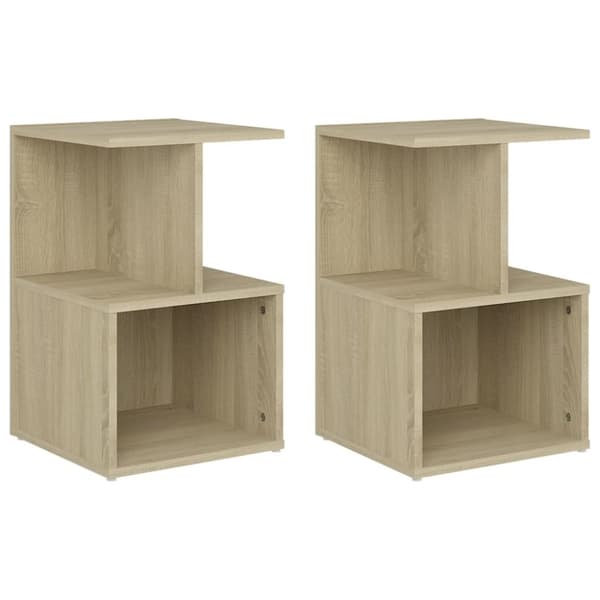 The Living Store sengeskabe 2 stk. 35x35x55 cm spånplade sonoma-eg - Natborde