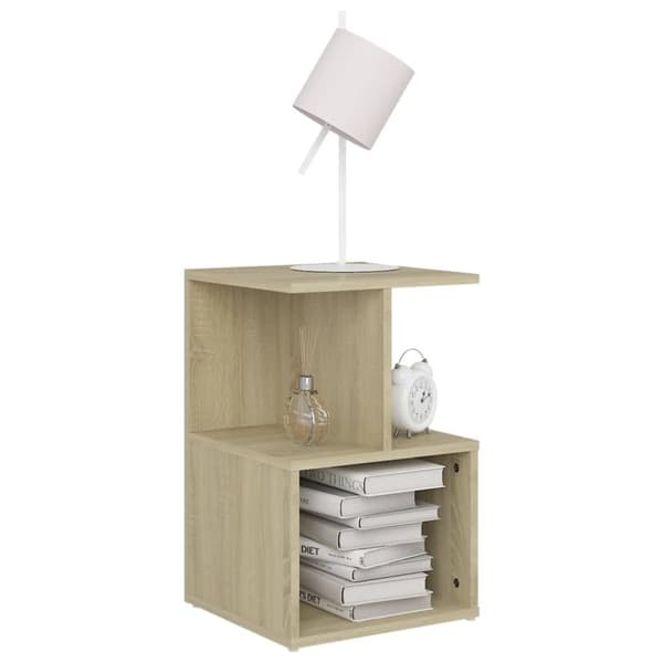 The Living Store sengeskabe 2 stk. 35x35x55 cm spånplade sonoma-eg - Natborde