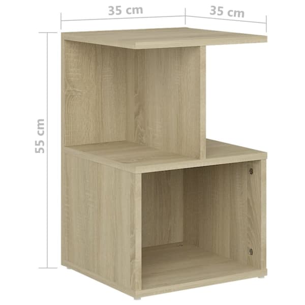 The Living Store sengeskabe 2 stk. 35x35x55 cm spånplade sonoma-eg - Natborde