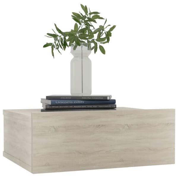 The Living Store svævende natborde 2 stk. 40 x 30 x 15 cm spånplade sonoma-eg - Natborde