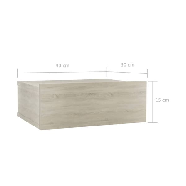 The Living Store svævende natborde 2 stk. 40 x 30 x 15 cm spånplade sonoma-eg - Natborde
