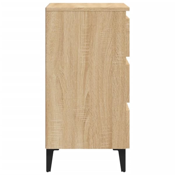 The Living Store sengeskab m. metalben 40x35x69 cm sonoma-eg - Natborde