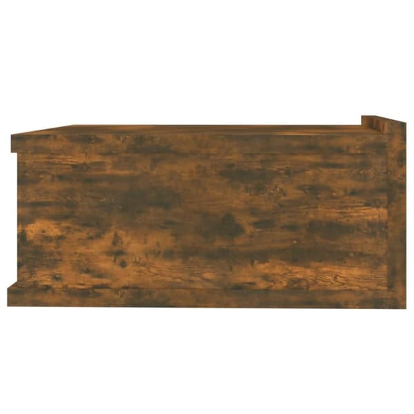 The Living Store Svävande sängbord 2 st rökfärgad ek 40x30x15 cm konstruerat trä - Nattduksbord