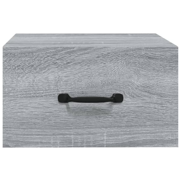 The Living Store Seinäkiinnitettävät yöpöydät 2 kpl harmaa Sonoma 35x35x20 cm - Yöpöydät