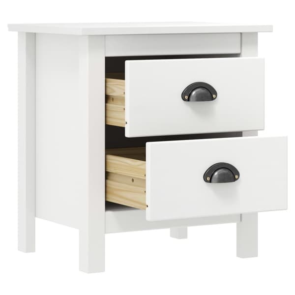 The Living Store sengebord Hill 46x35x49,5 cm massivt fyrretræ hvid - Natborde