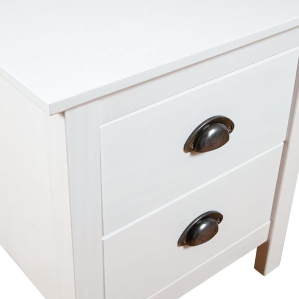 The Living Store sengebord Hill 46x35x49,5 cm massivt fyrretræ hvid - Natborde