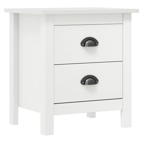 The Living Store sengebord Hill 46x35x49,5 cm massivt fyrretræ hvid - Natborde