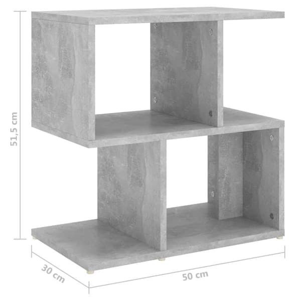 The Living Store sengeskab 50x30x51,5 cm spånplade betongrå -  Natborde
