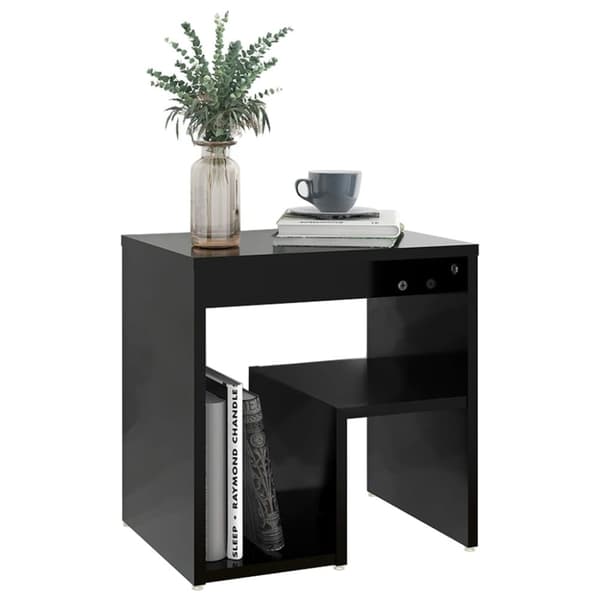 The Living Store sengeskab 40x30x40 cm konstrueret træ sort - Natborde