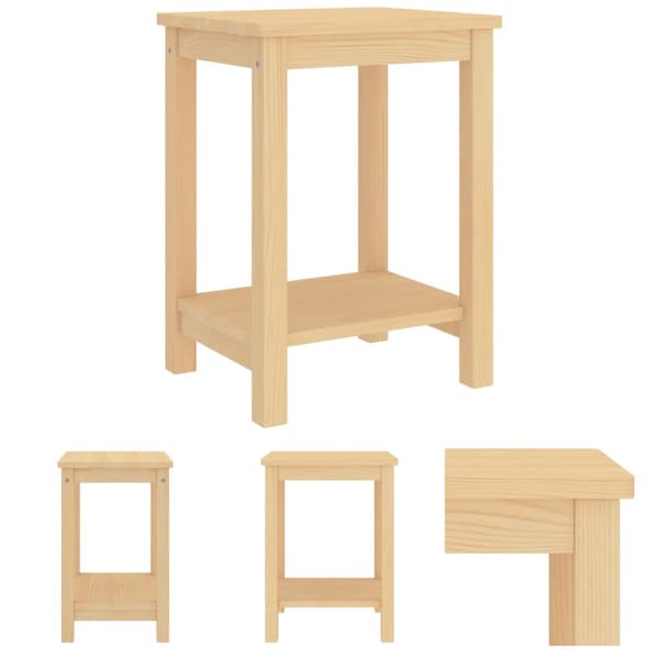 The Living Store Sängbord ljust trä 35x30x47 cm massiv furu -  Nattduksbord