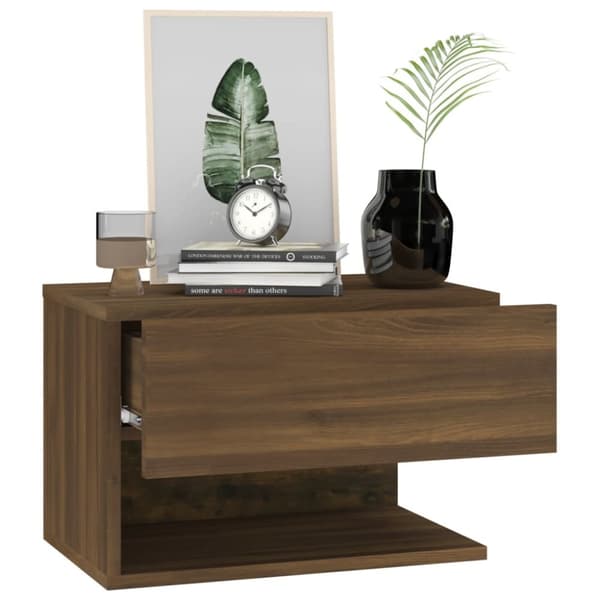 The Living Store væghængt sengebord brun eg - Natborde