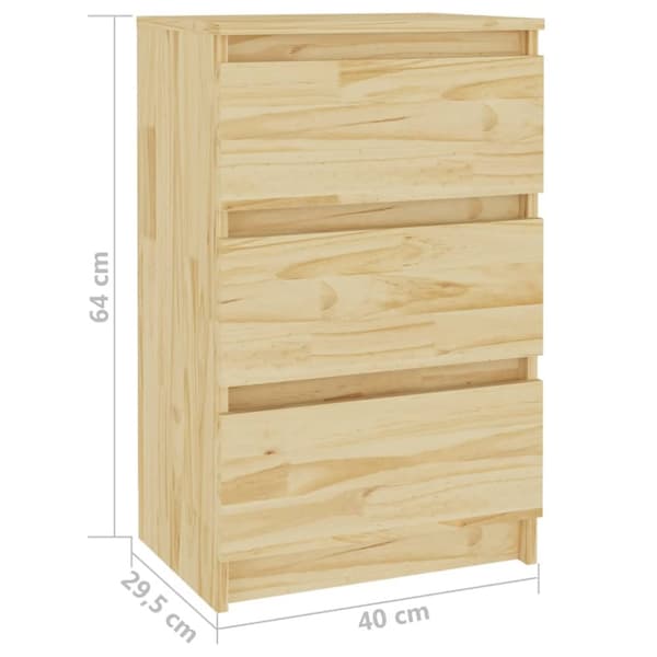 The Living Store Sängbord 2 st 40x29,5x64 cm massiv furu - Nattduksbord