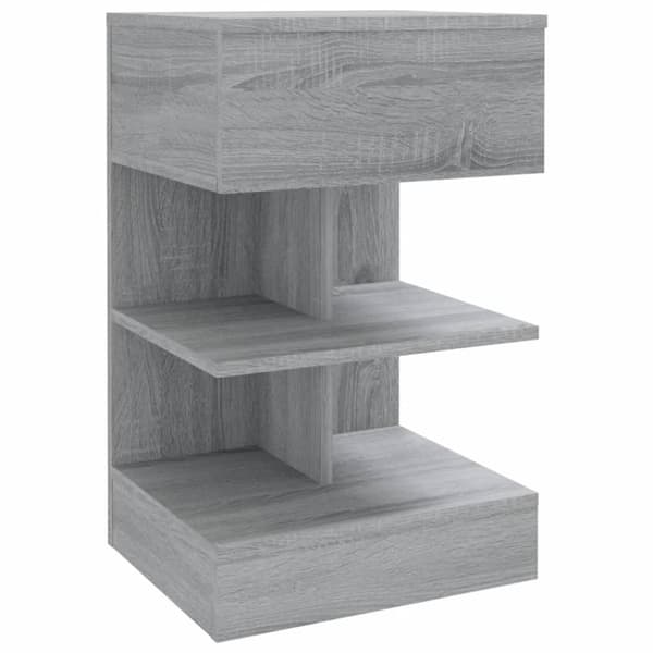 The Living Store sengebord 40x35x65 cm konstrueret træ grå sonoma-eg - Natborde