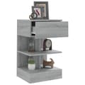 Miniatyrbillede 7 af 10: The Living Store sengebord 40x35x65 cm konstrueret træ grå sonoma-eg -  Natborde