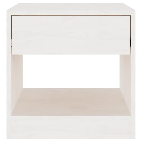 The Living Store sengebord 40x31x40 cm massivt fyrretræ hvid - Natborde