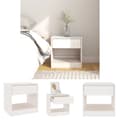 Miniatyrbillede 1 af 8: The Living Store sengebord 40x31x40 cm massivt fyrretræ hvid -  Natborde