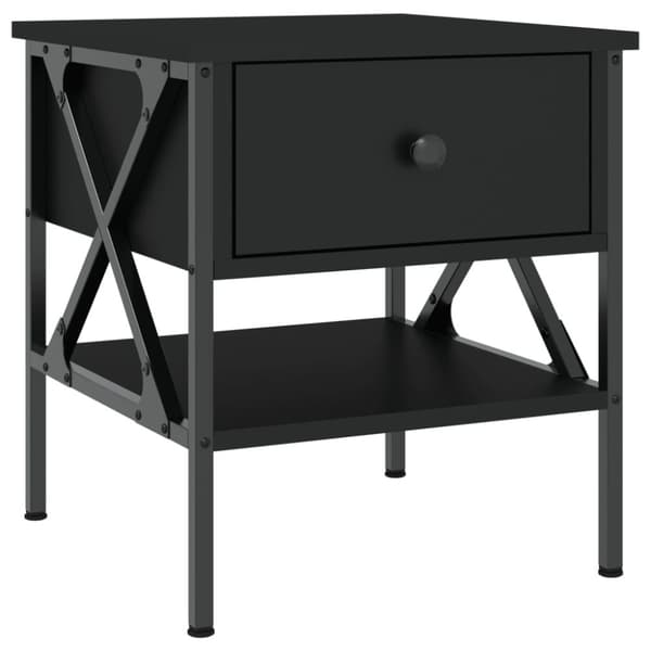 The Living Store sengebord 40x42x45 cm konstrueret træ sort - Natborde