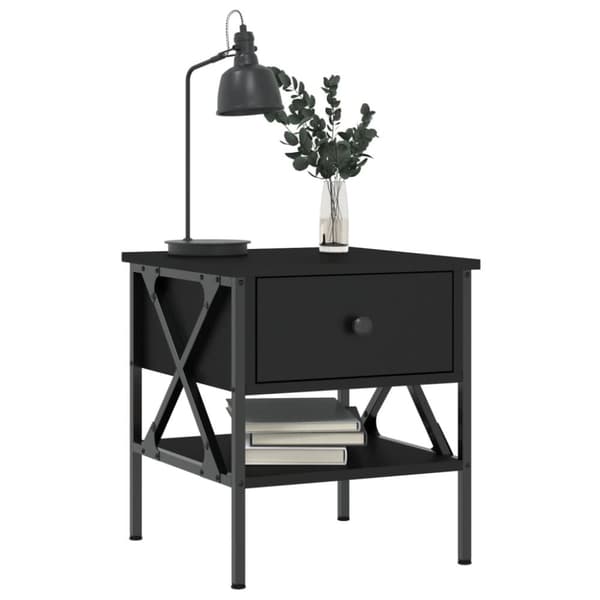 The Living Store sengebord 40x42x45 cm konstrueret træ sort - Natborde