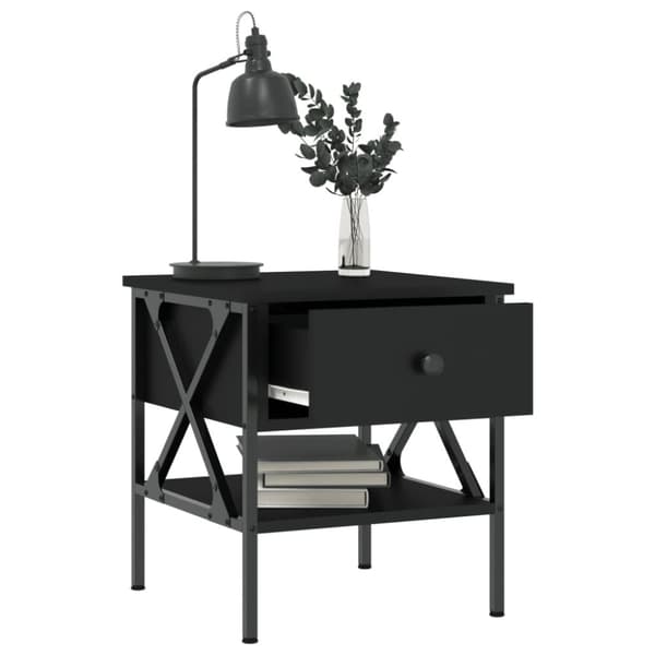 The Living Store sengebord 40x42x45 cm konstrueret træ sort - Natborde