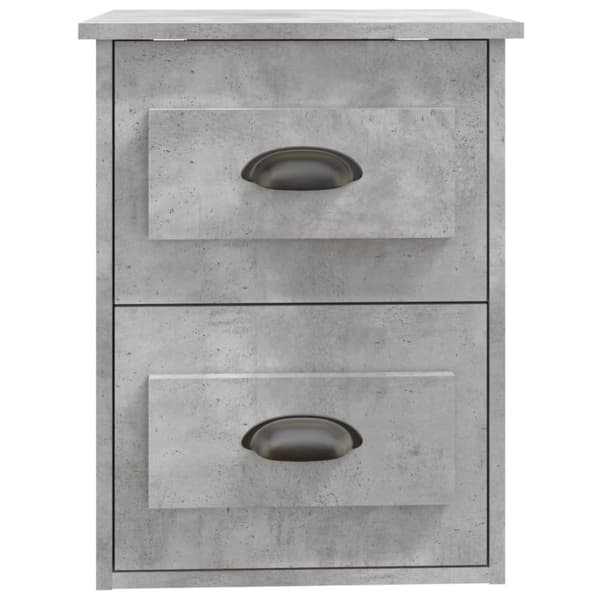 The Living Store væghængte sengeborde 2 stk. 41,5x36x53 cm betongrå - Natborde