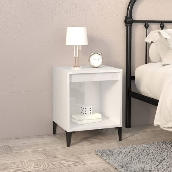 The Living Store sengeborde 2 stk. 40x35x50 cm hvid højglans - Natborde