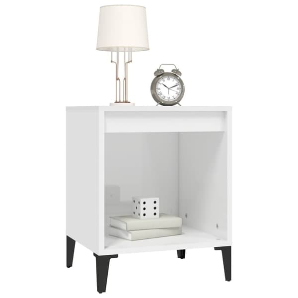 The Living Store sengeborde 2 stk. 40x35x50 cm hvid højglans - Natborde
