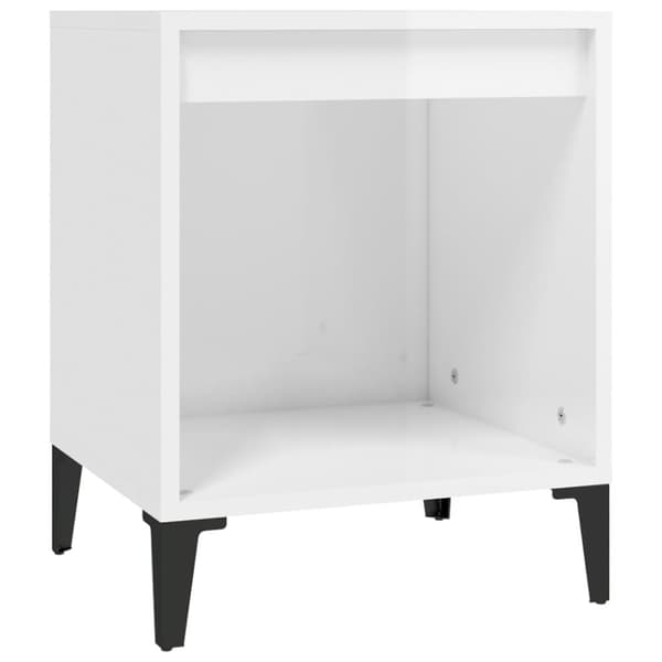The Living Store sengeborde 2 stk. 40x35x50 cm hvid højglans - Natborde
