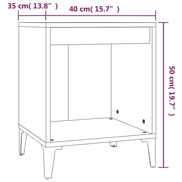The Living Store sengeborde 2 stk. 40x35x50 cm hvid højglans - Natborde