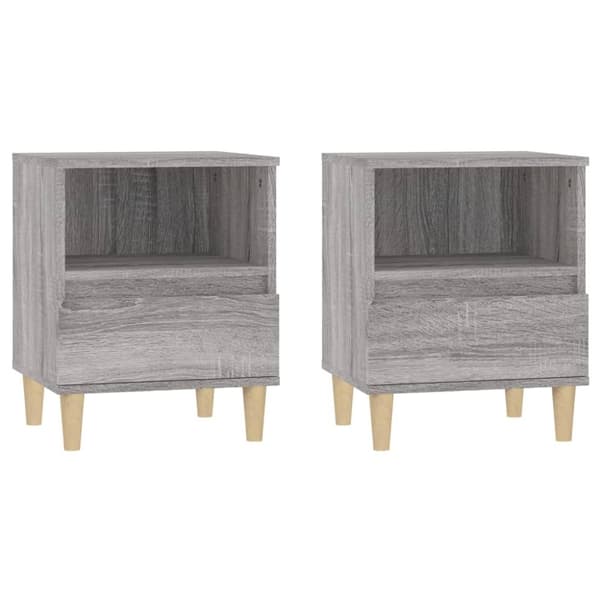 The Living Store Yöpöydät 2 kpl harmaa Sonoma 40x35x50 cm - Yöpöydät