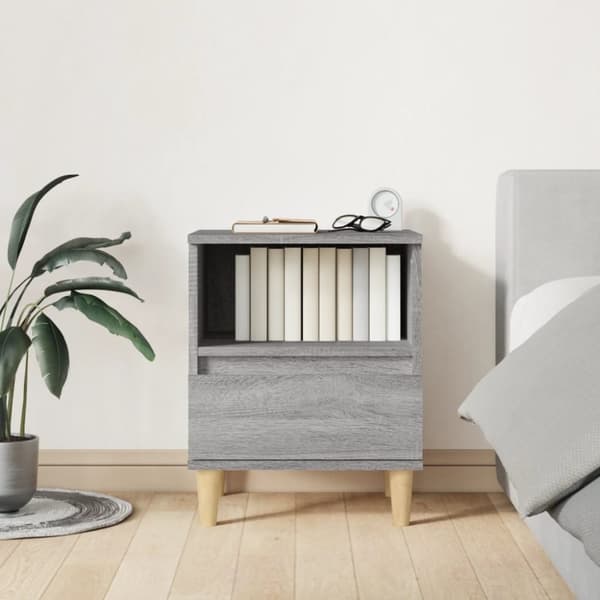 The Living Store Yöpöydät 2 kpl harmaa Sonoma 40x35x50 cm -  Yöpöydät